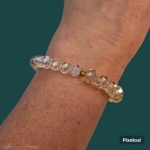 3/$30 Pink Faceted Glass Stretch Bracelet